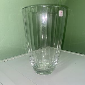 Vintage Caldier Heavy CRYSTAL Glass VASE 9.5” TALL 6” Diameter MADE IN ITALY